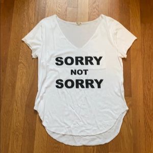 "Sorry Not Sorry" Graphic Tee - Size Medium - White - Slogan T-Shirt